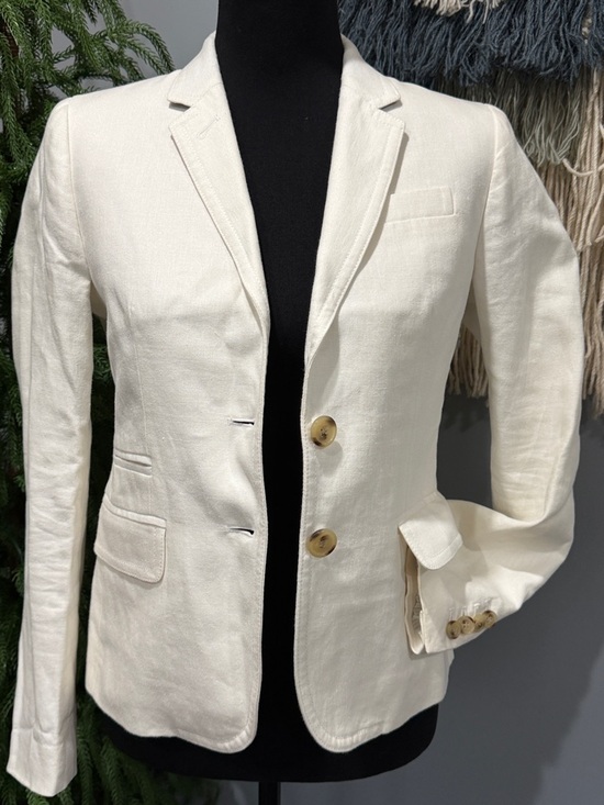J. Crew Jackets & Blazers - J.Crew Linen Blazer Ivory Cream Tailored Jacket Size 2 Classic Preppy